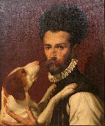 Bartolomeo Passerotti Portrait of a Man with a Dog oil on canvas